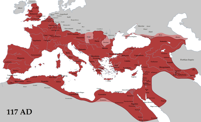 Roman Empire map 117 ad