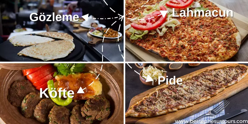 Turkish cuisine kofte lahmacun pide gozleme