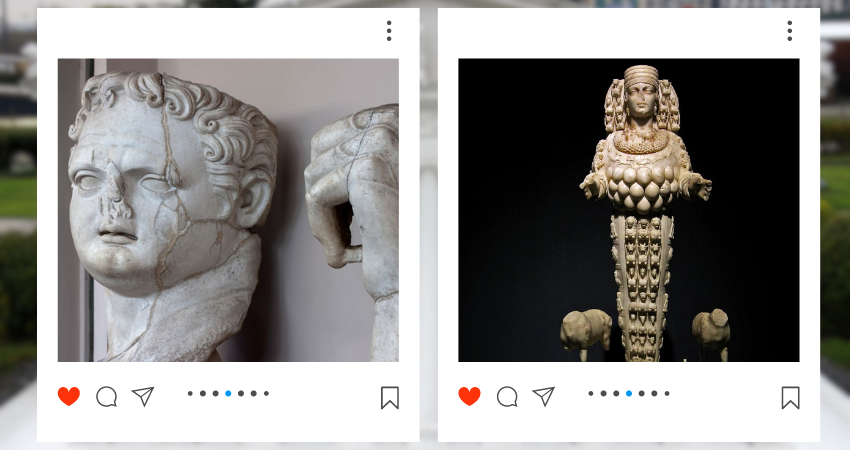 Giant Statue of Emperor Titus and the Beautiful Artemis Statue