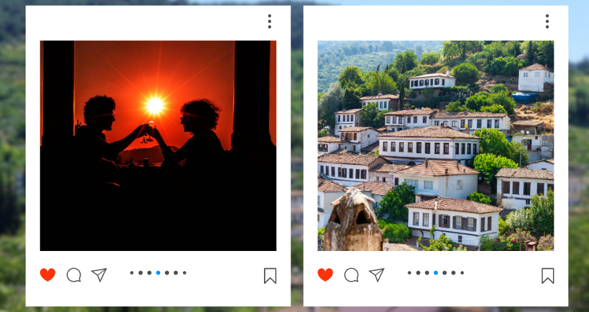 Romantic sunset in Sirince & Sirince Greek Houses